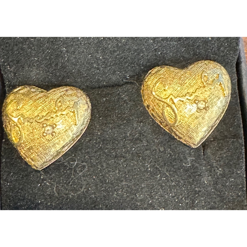 Givenchy Vintage Gold Heart Clip On Earrings